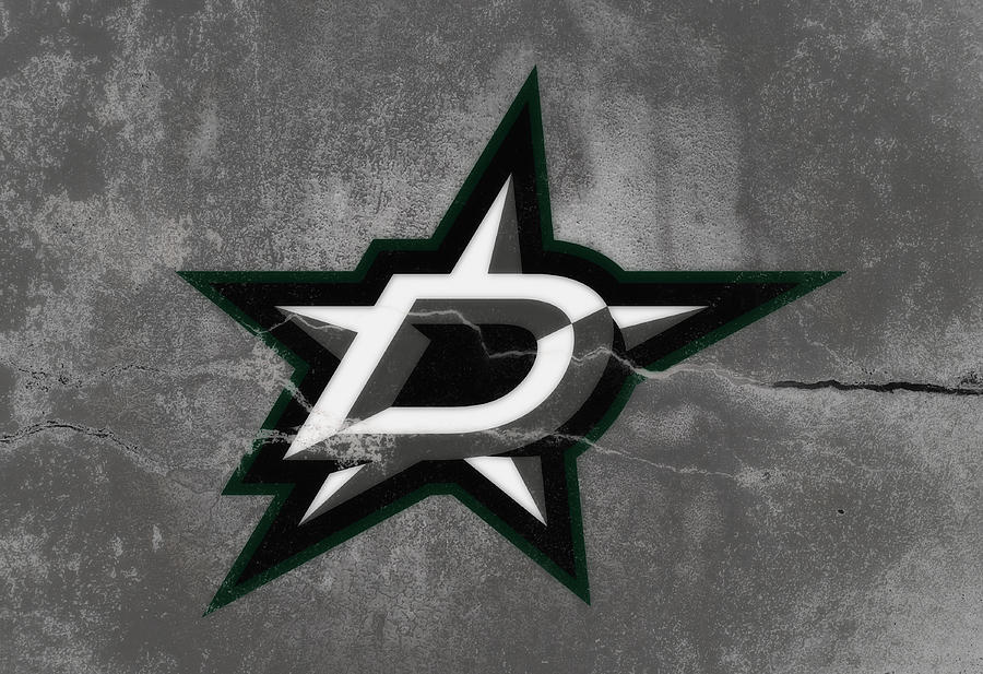 The Dallas Stars Concrete Wall 1a Mixed Media by Brian Reaves