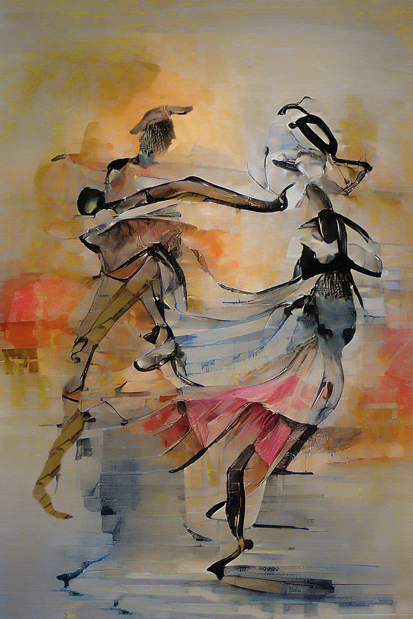 The Dance Abstract Watercolor Painting by David Dehner