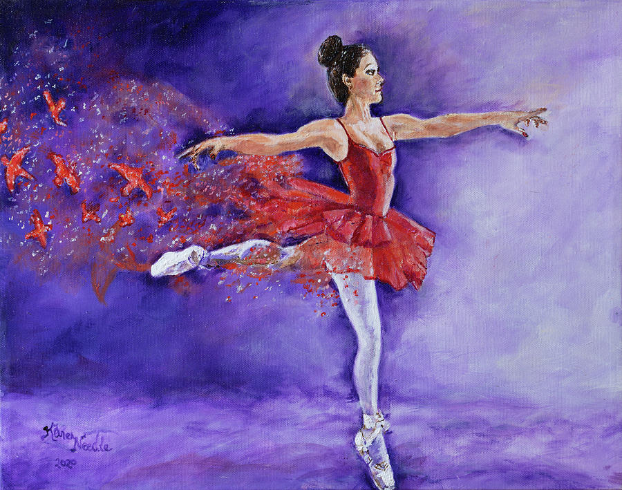 The Dance of the Red Birds Painting by Karen Needle
