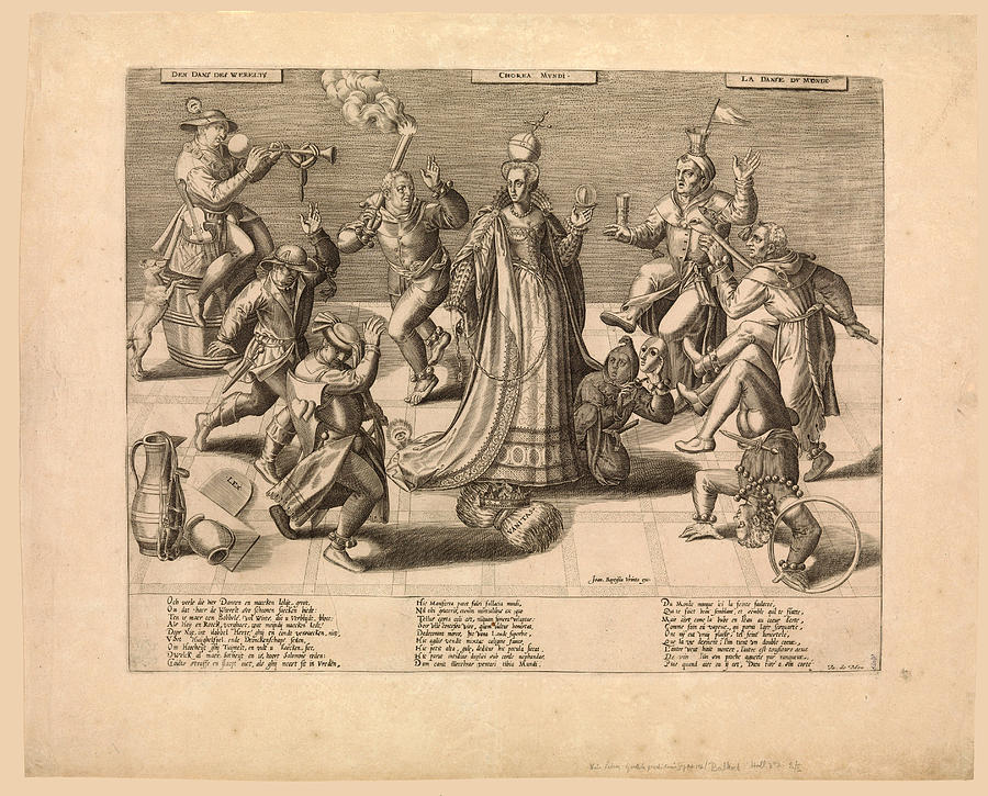 The Dance of the World Drawing by Attributed to Pieter Balten
