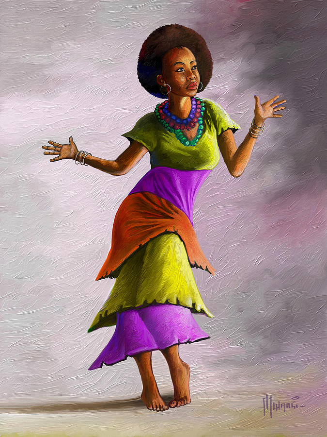 The Dancer Painting by Anthony Mwangi