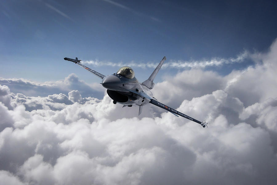 The Dark Falcon - F16 Fighting Falcon Digital Art by Airpower Art