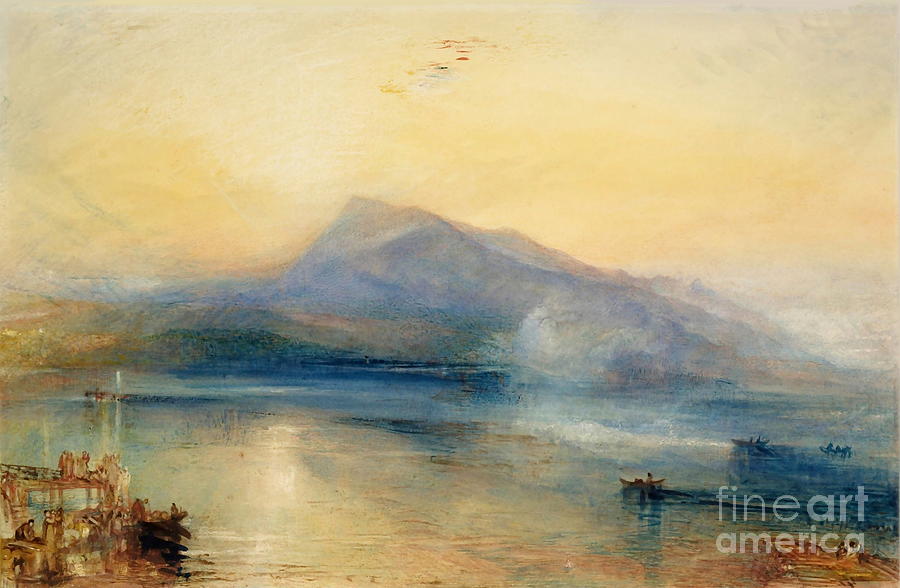 The Dark Rigi, the Lake of Lucerne, Showing the Rigi at Sunrise Painting by William Turner
