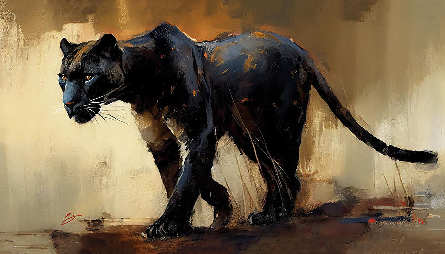 Black Panther Movie Painting - The Dark Stalker by Greg Collins