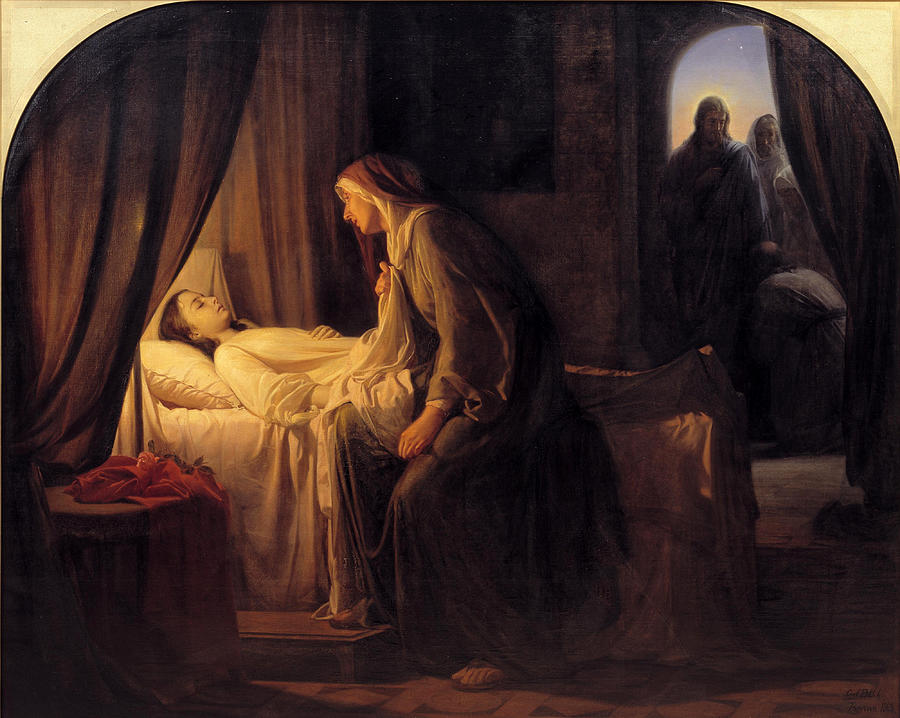 The Daughter of Jairus Painting by Carl Bloch