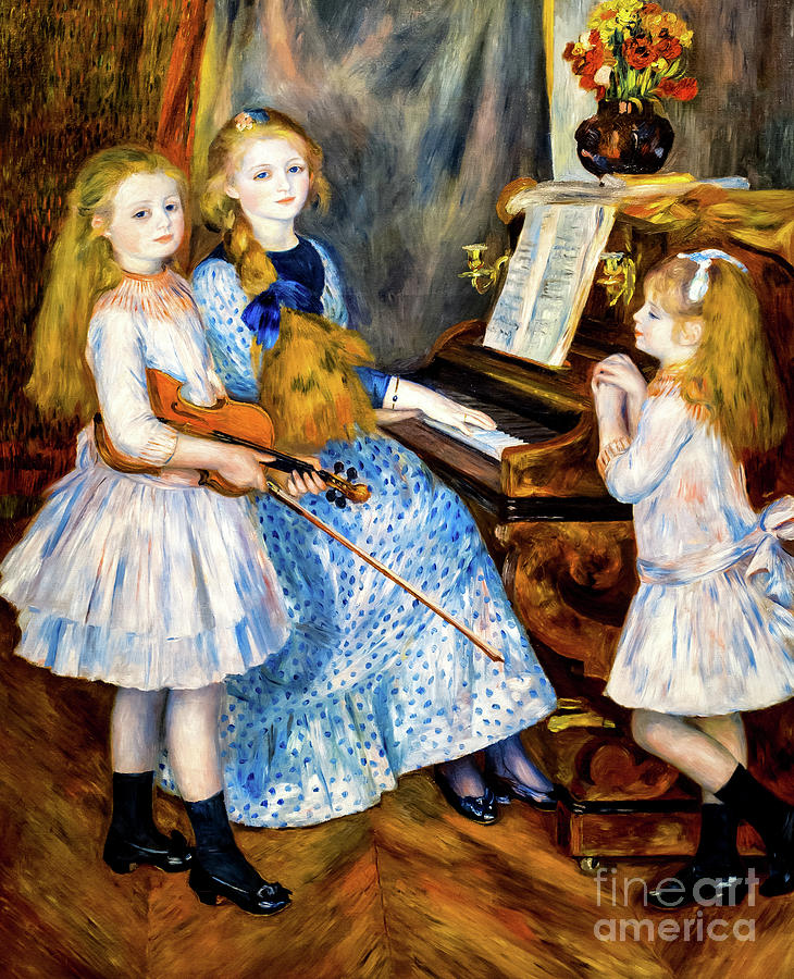 The Daughters of Catulle Mendes by Auguste Renoir 1888 Painting by Auguste Renoir
