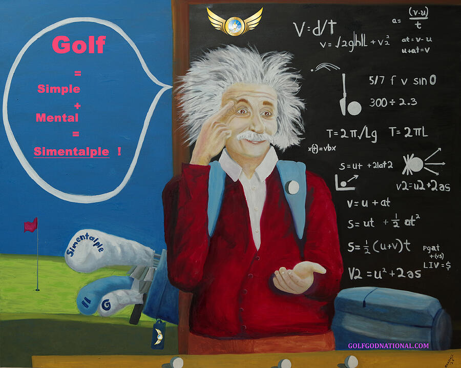 THe Day Einstein Figured Out Golf Painting by Randall Coleman THe Day Einstein Figured Out Golf Painting by Randall Coleman