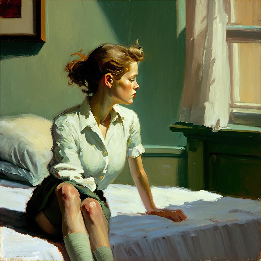 Edward Hopper Painting - The day you went away by My Head Cinema