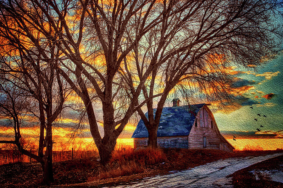 Barn Photograph - The Days Last Kiss by Nikolyn McDonald