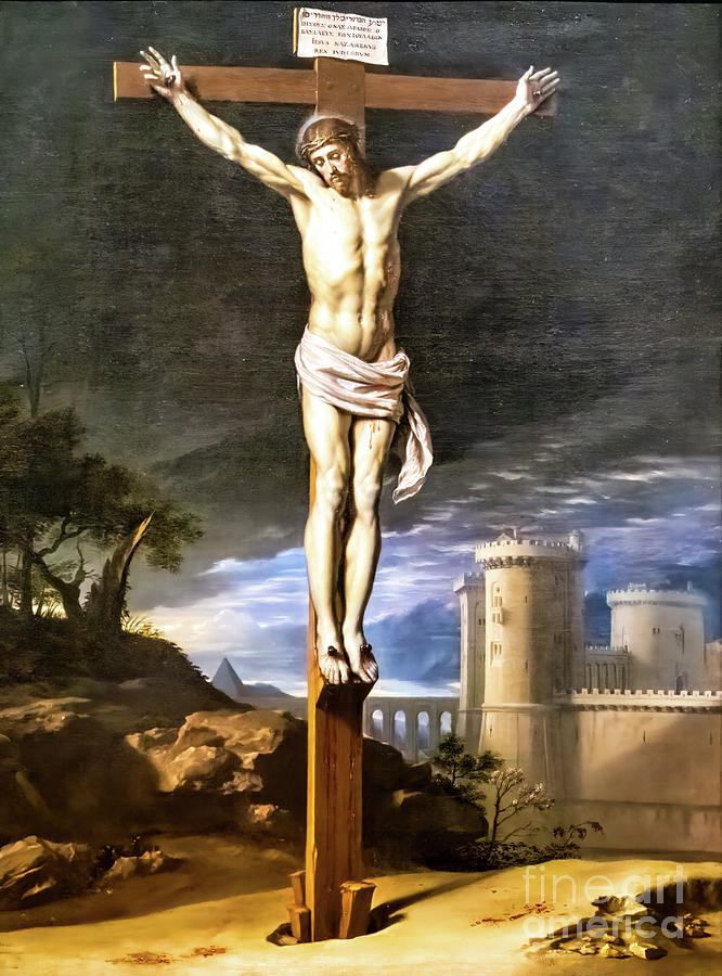 The Dead Christ on the Cross by Philippe de Champaigne 1660 Painting by Philippe de Champaigne