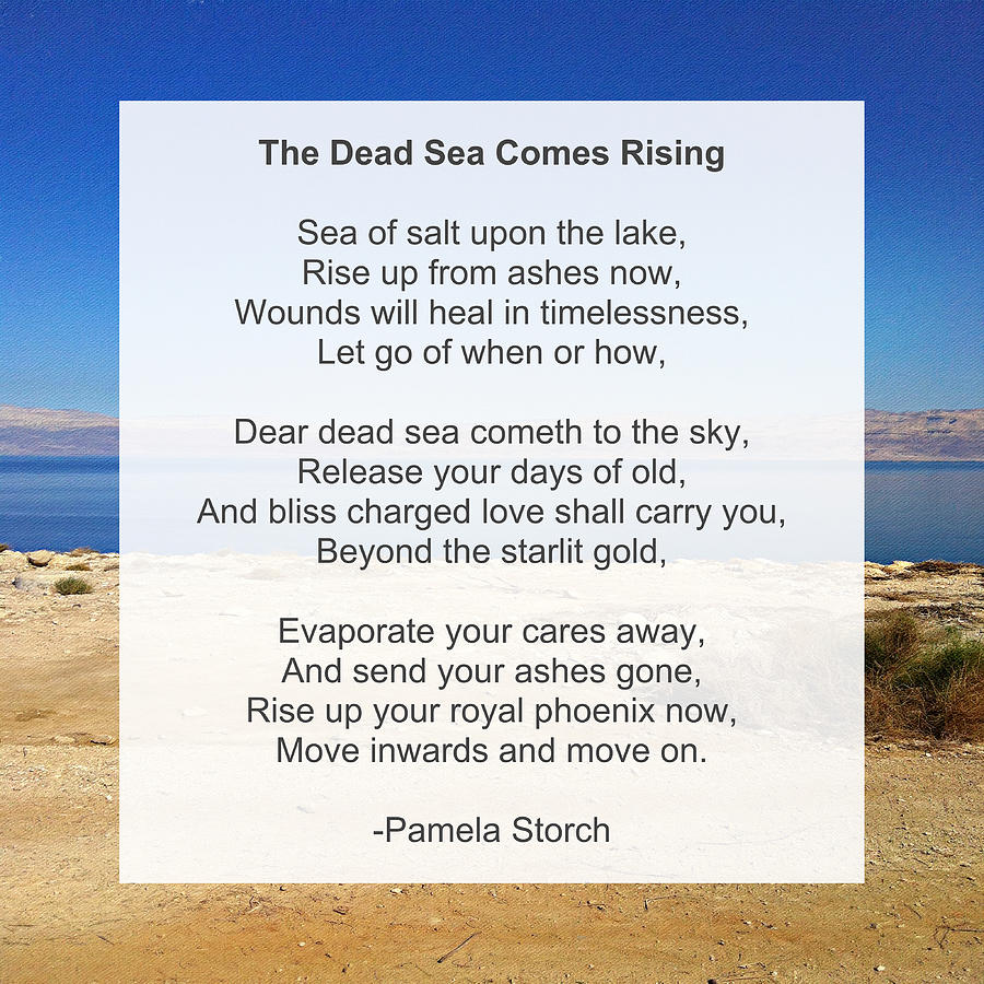 Mountain Digital Art - The Dead Sea Comes Rising Poem by Pamela Storch