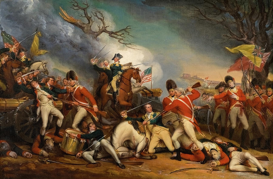 John Trumbull Painting - The Death of General Mercer at the Battle of Princeton, Jan 3, 1777 by John Trumbull