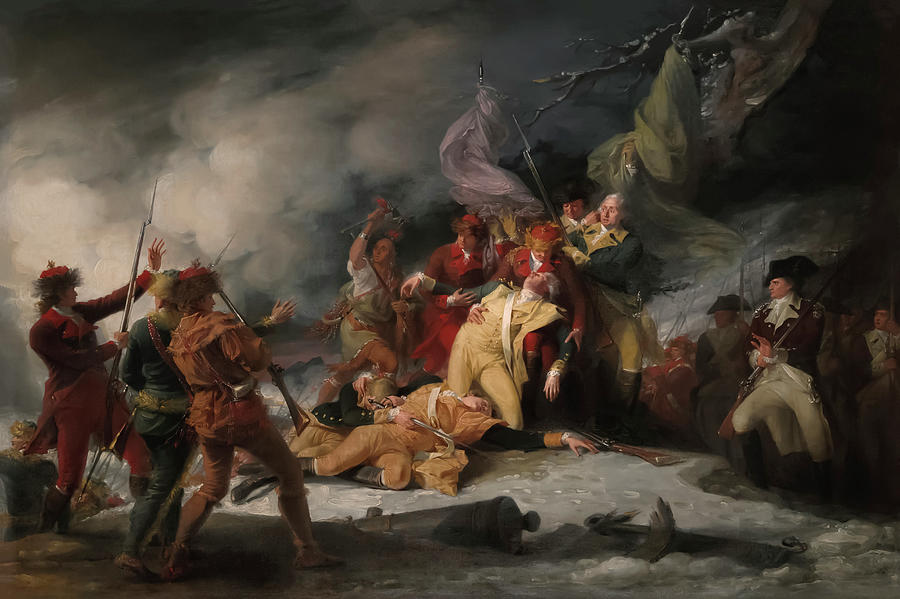 John Trumbull Painting - The Death of General Montgomery in the Attack on Quebec by John Trumbull by Mango Art
