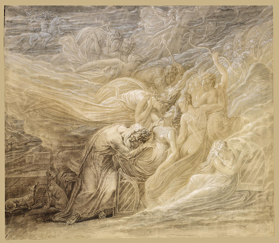The Death of Malvina Drawing by Francois Gerard | Fine Art America
