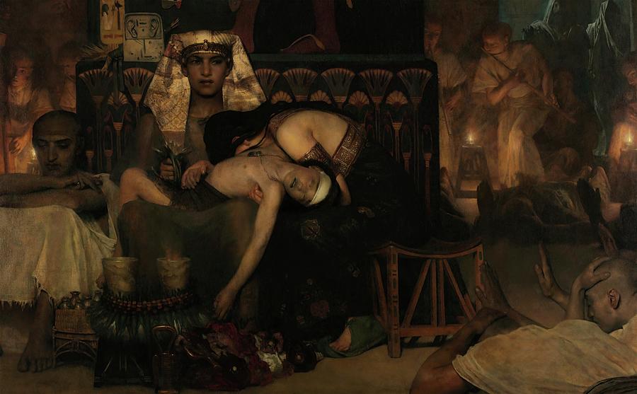 Dead Child Painting - The Death of Pharaohs First Born Son by Lawrence Alma-Tadema