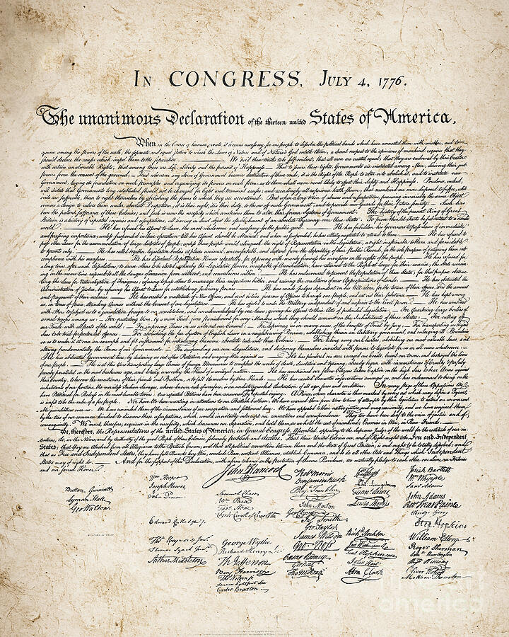 The Declaration of Independence Photograph by Best of Vintage