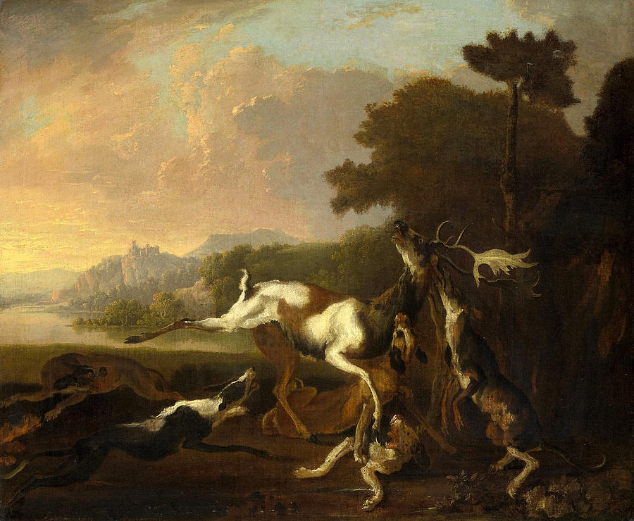 The deer hunt Painting by Abraham Hondius