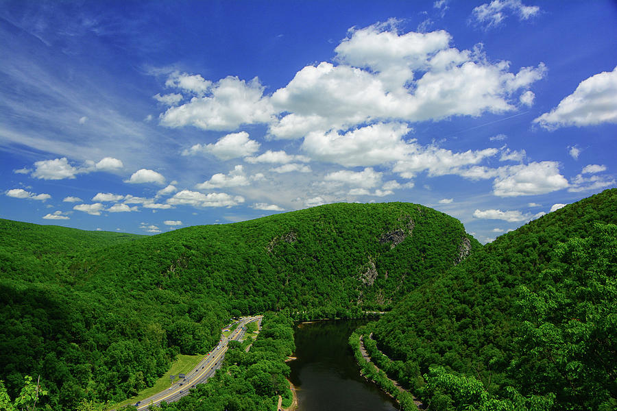 The Delaware Water Gap from on The PA Appalachian Trail with Spring Green 2 Photograph by Raymond Salani III