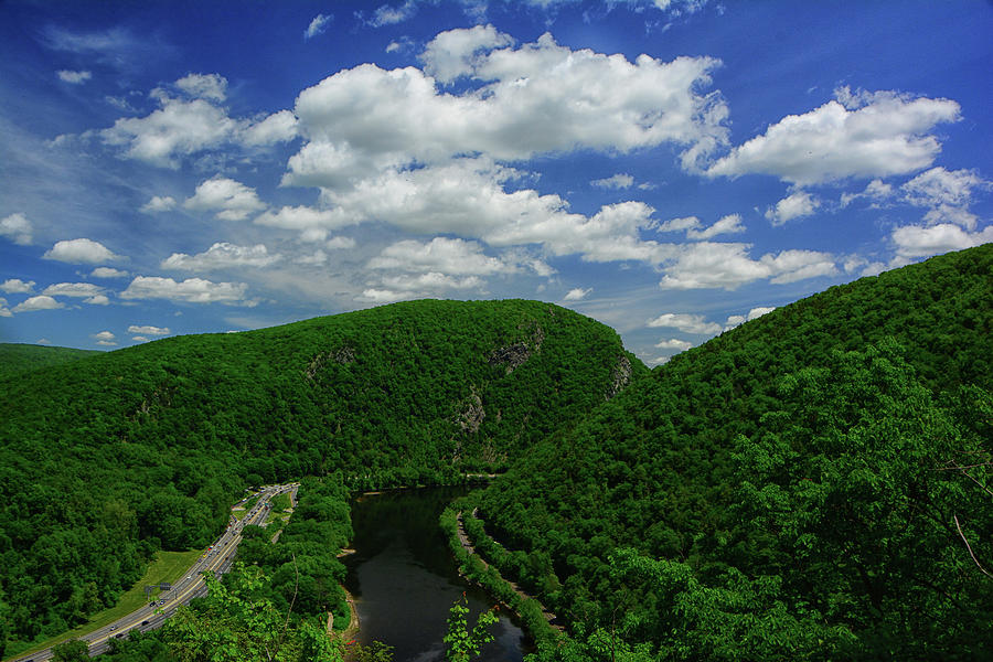 The Delaware Water Gap from on The PA Appalachian Trail with Spring Green Photograph by Raymond Salani III
