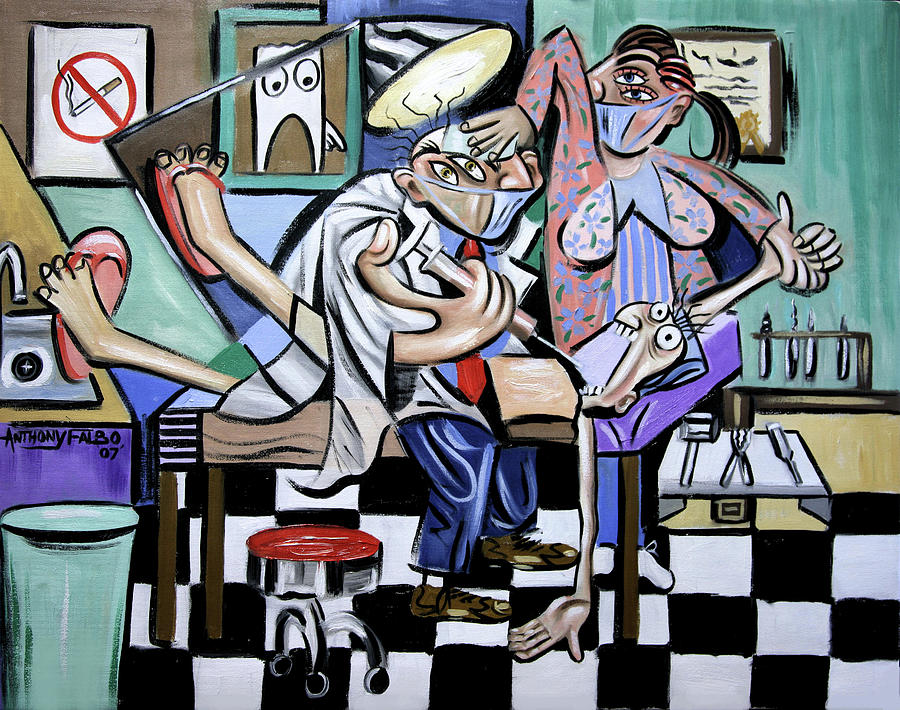 The Dentist Is In Painting by Anthony Falbo