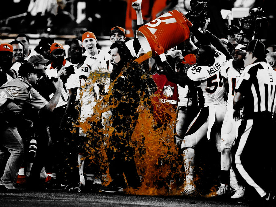 The Denver Broncos Celebration  Mixed Media by Brian Reaves