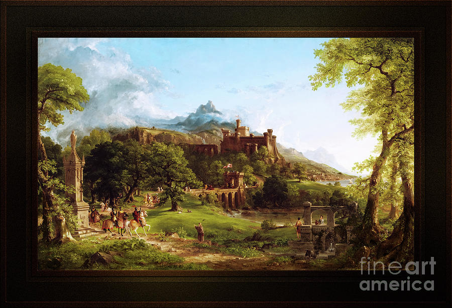 The Departure by Thomas Cole Remastered Xzendor7 Classical Fine Art Reproductions Painting by Xzendor7