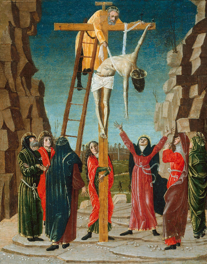The Descent from the Cross Painting by Bernardino Butinone