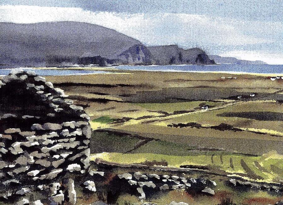 The Deserted Village Achill Painting by Val Byrne