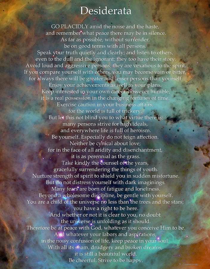 The Desiderata In The Stars - Sharon Cummings Painting by Sharon Cummings