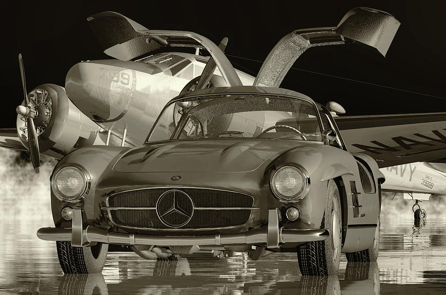 The Design Of A Mercedes 300S Gullwing Digital Art by Jan Keteleer