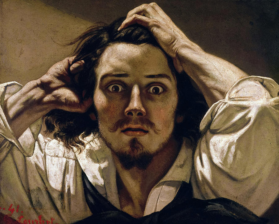 Gustave Courbet  Painting - The Desperate Man, Self Portrait by Gustave Courbet