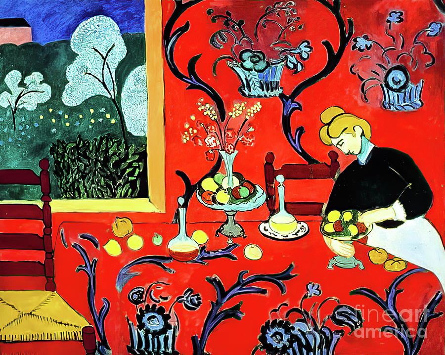 Henri Matisse Painting - The Dessert Harmony in Red by Henri Matisse 1908 by Henri Matisse
