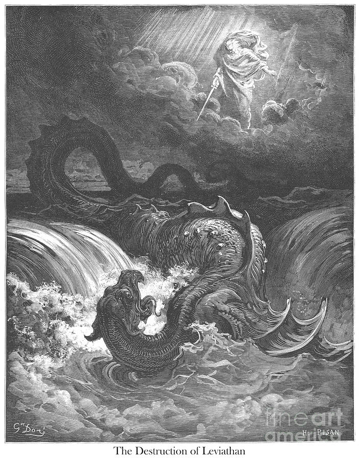 The Destruction of Leviathan by Gustave Dore v1 Drawing by Historic illustrations