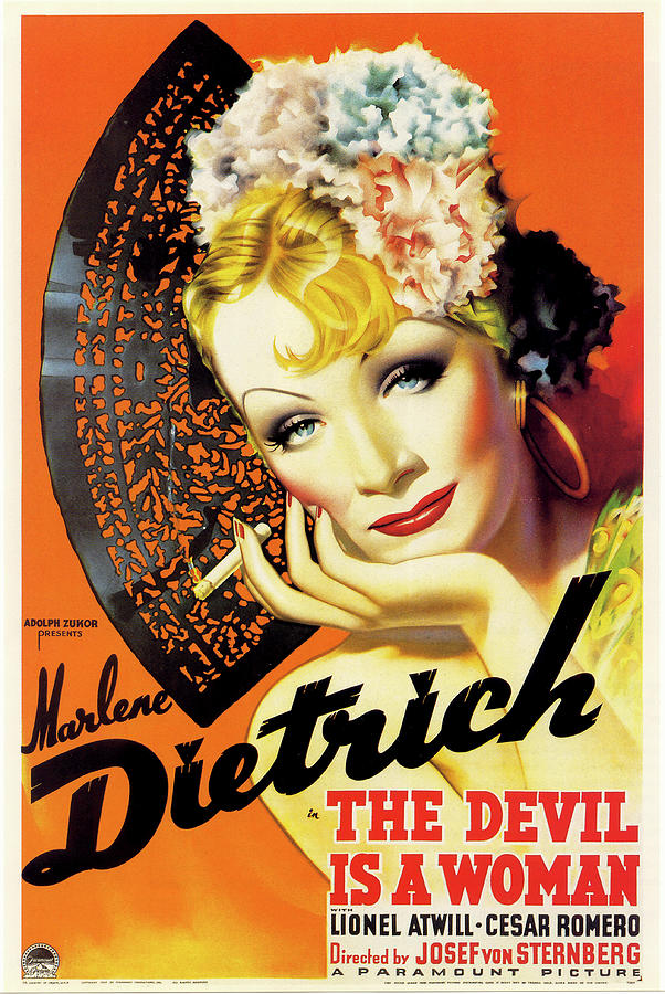 Marlene Dietrich Mixed Media - The Devil is a Woman movie poster 1935 by Movie World Posters