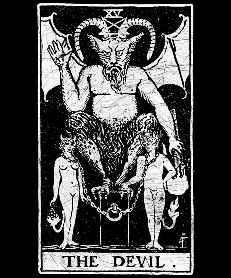 The Devil Tarot Card Major Arcana Fortune Telling Occult E Mixed Media By Rosamond Daniel Fine