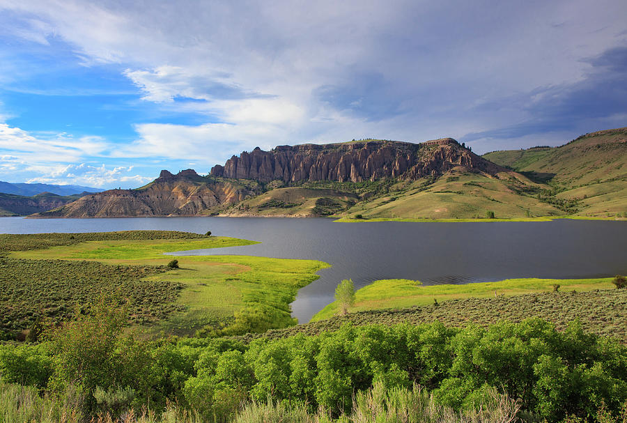 The Dillon Pinnacles - Blue Mesa Reservoir In Gushing In Green Photograph