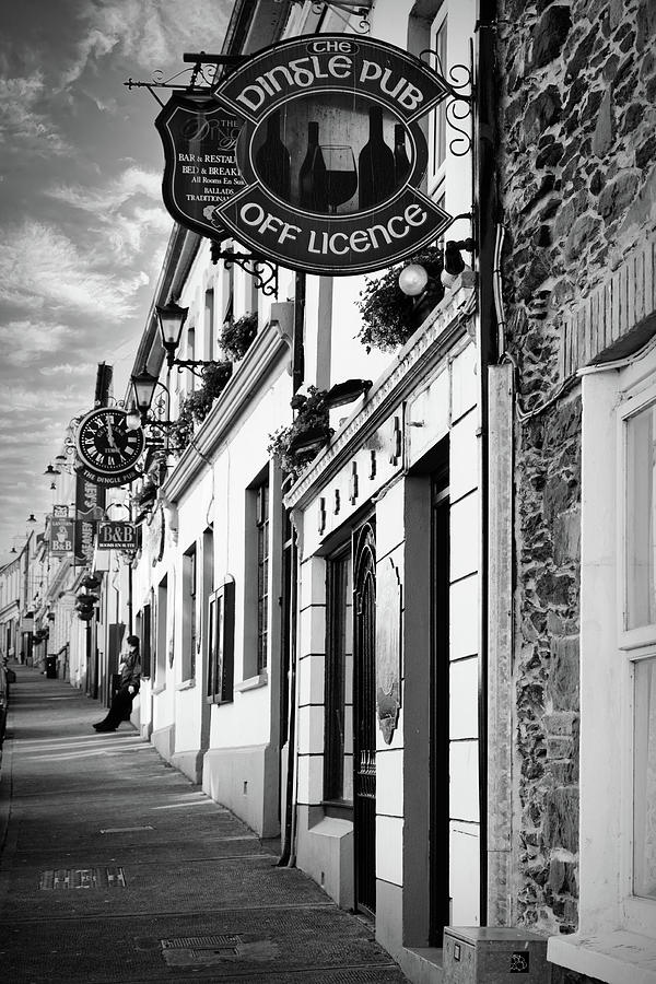 The Dingle Pub in Black and White Photograph by Debra and Dave Vanderlaan