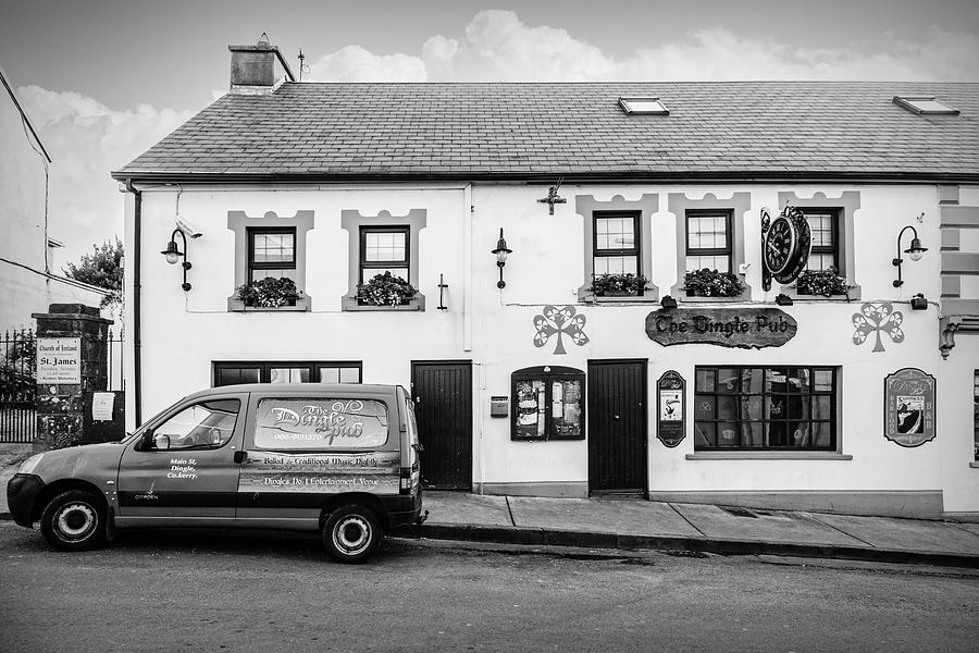 The Dingle Pub in Ireland in Black and White  Photograph by Debra and Dave Vanderlaan