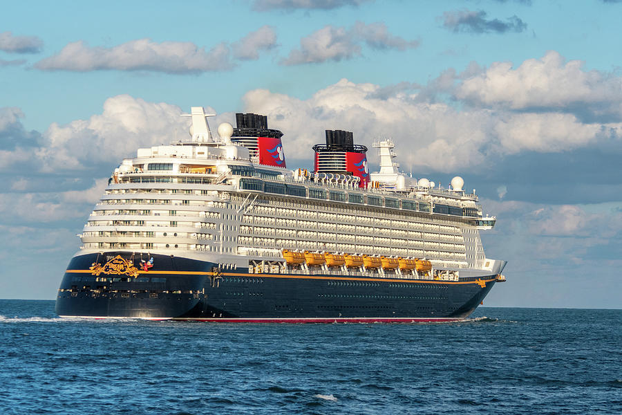The Disney Dream at Sea with Clouds Photograph by Bradford Martin