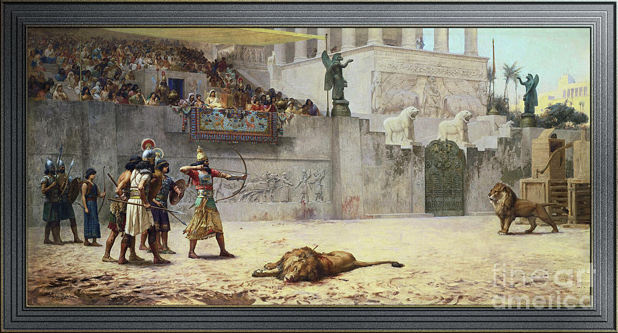 The Diversion Of An Assyrian King by Frederick Arthur Bridgman Painting by Rolando Burbon