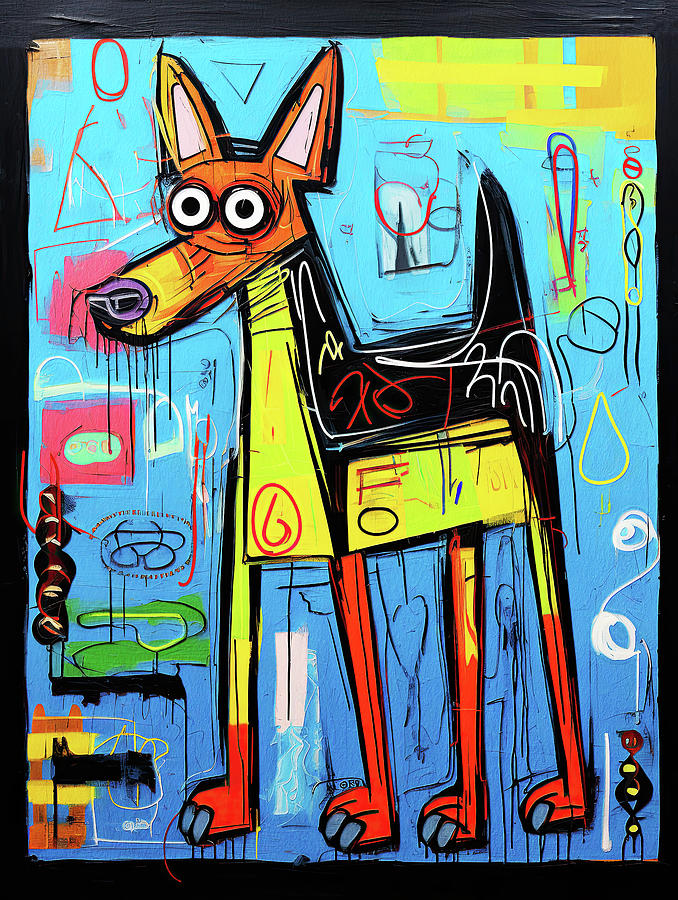 The Doberman Dog Graffiti 04 - Leonardo Abbacchio Painting by Leonardo ...