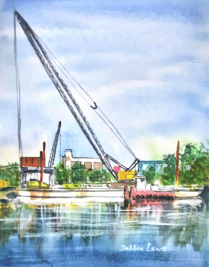 The Dock at Tarpon Springs Painting by Debbie Lewis