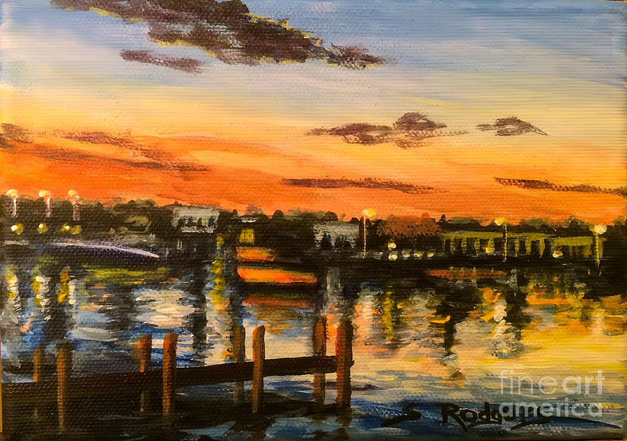The Dock at Twilight Painting by Sherrell Rodgers