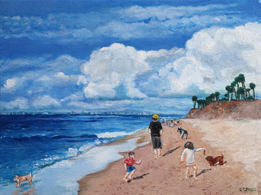 Huntington Beach Painting - The Dog Beach by Barbara Esposito