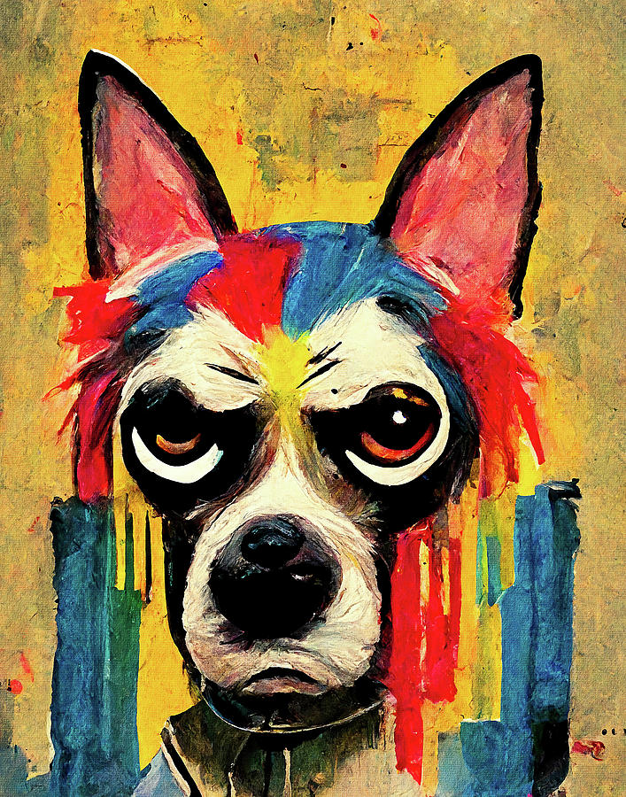 Dog Painting - The Dog - Composition 4 by Naricci Basquiano