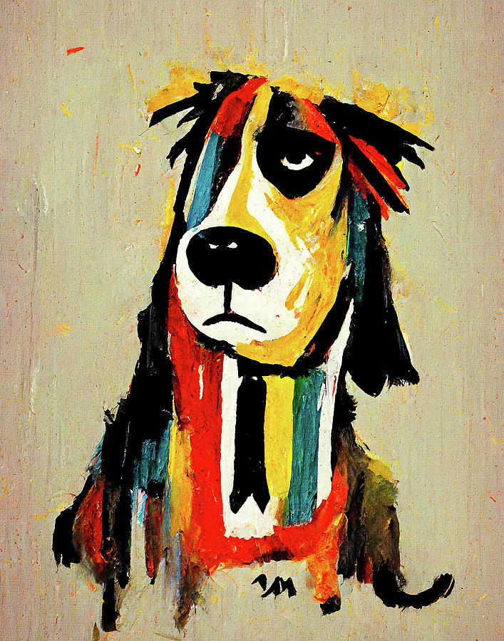 Dog Painting - The Dog - Composition 5 by Naricci Basquiano