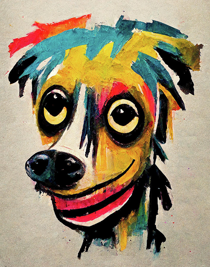 Dog Painting - The Dog - Composition 9 by Naricci Basquiano