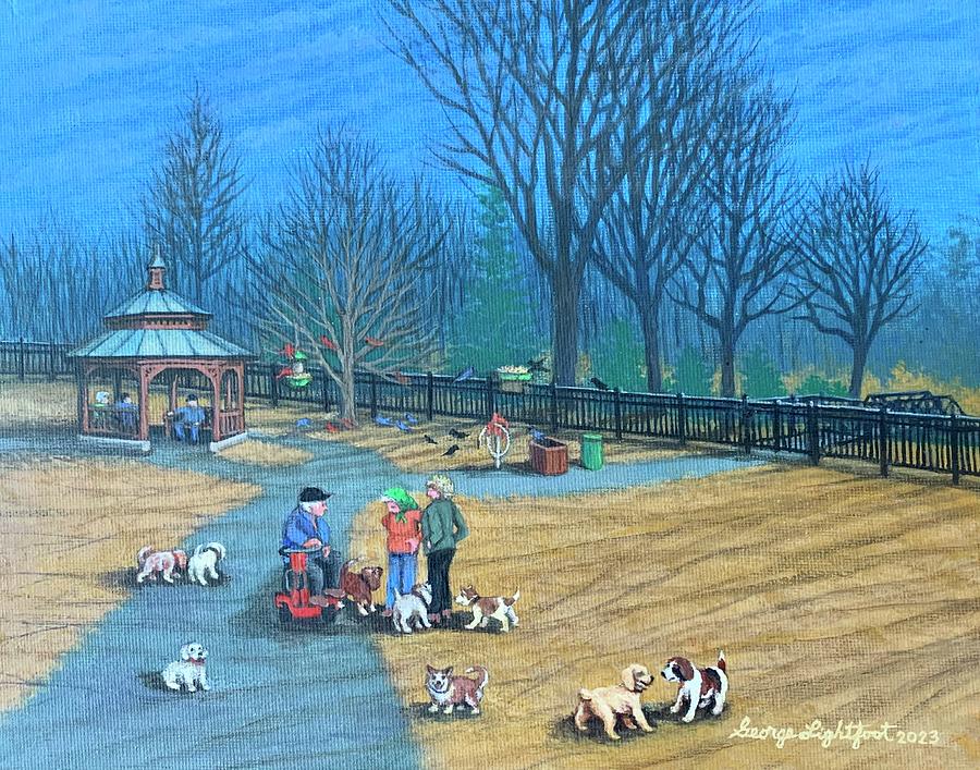 The Dog Park at Tallgrass Painting by George Lightfoot