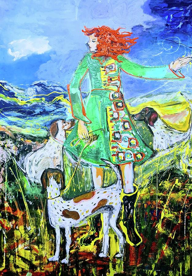 The Dog Walker Painting by Evelina Popilian