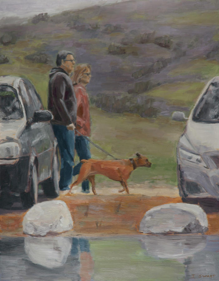 Landscape Painting - The Dog Walkers by Todd Swart